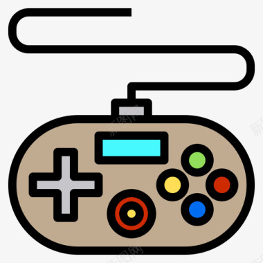 游戏板电子设备19线性颜色图标图标