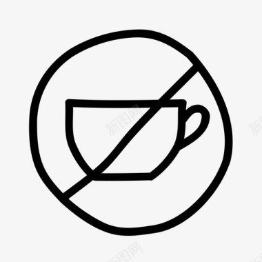 没有咖啡没有咖啡因咖啡是手工制作的图标图标