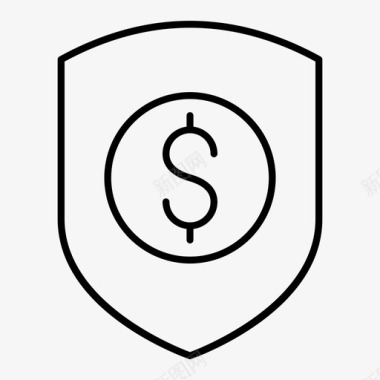 盾美元保护图标图标