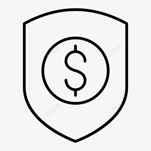 盾美元保护图标svg_新图网 https://ixintu.com 互联网安全线图标2019 保护 安全 盾 美元