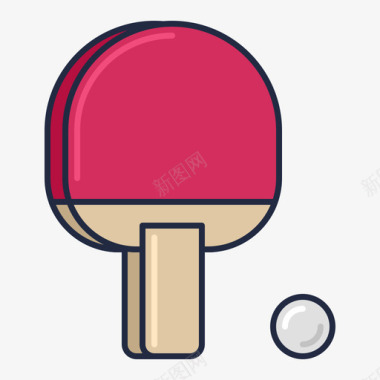 乒乓球共工作空间7线性颜色图标图标