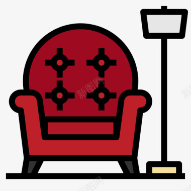 扶手椅家装50线性颜色图标图标