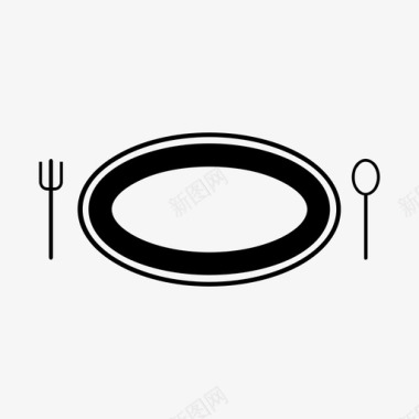 餐盘早餐叉子图标图标