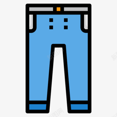 牛仔裤衣服123线性颜色图标图标