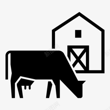 农场牛牲畜图标图标