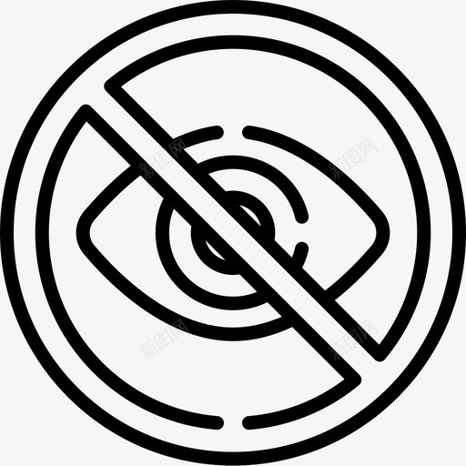 眼睛信号和禁令4线性图标svg_新图网 https://ixintu.com 信号 眼睛 禁令 线性