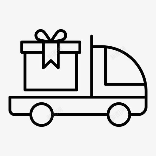送货礼品卡车图标svg_新图网 https://ixintu.com 2019 卡车 图标 在线购物 礼品 礼物 线路 送货