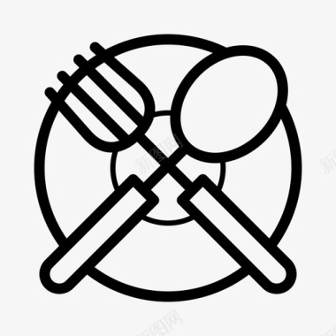 餐具和盘子晚餐菜图标图标