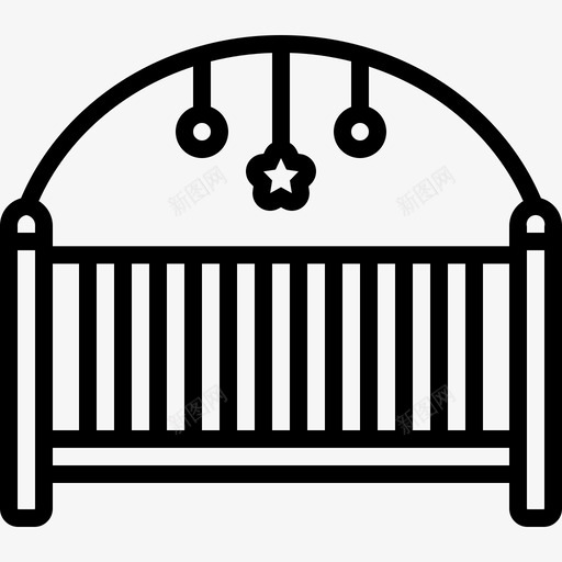 玩笔婴儿床摇篮图标svg_新图网 https://ixintu.com 吊床 婴儿床 摇篮 玩笔