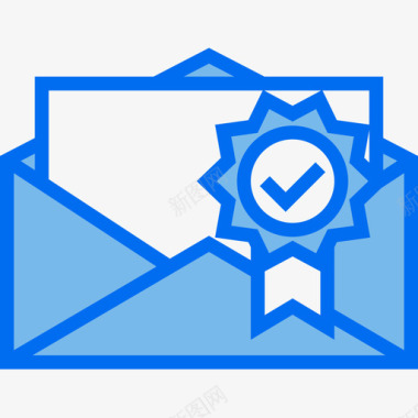 电子邮件19号文件蓝色图标图标