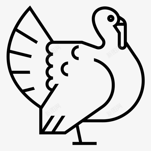 火鸡gobbler有机肉图标svg_新图网 https://ixintu.com gobbler 农场线图标集 家禽 感恩节 有机肉 火鸡