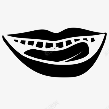 咬牙舌咬舌女性嘴唇图标图标