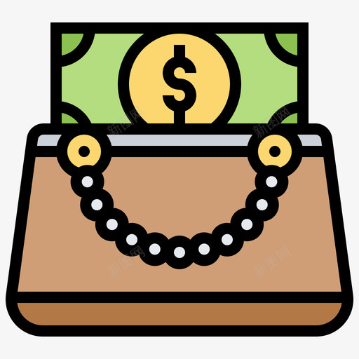 钱包经济型3线性颜色图标svg_新图网 https://ixintu.com 线性 经济型 钱包 颜色