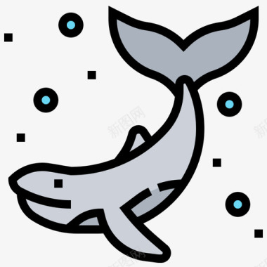 鲸鱼潜水16线形颜色图标图标