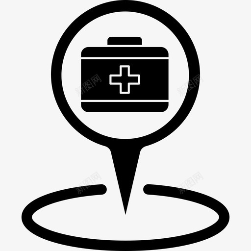 医疗医院位置图标svg_新图网 https://ixintu.com v26 位置 医疗 医院 地图 标识 药房
