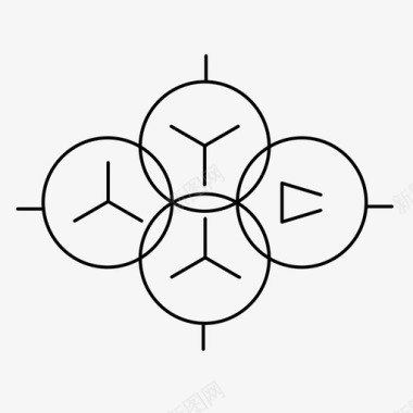 四绕组变压器 （星形-星形-星形-开口三角形连接）图标