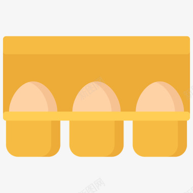 鸡蛋纸箱超市50扁平图标图标