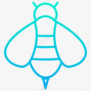 蜜蜂昆虫32梯度图标图标
