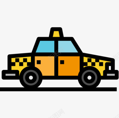 出租车交通122线性颜色图标图标
