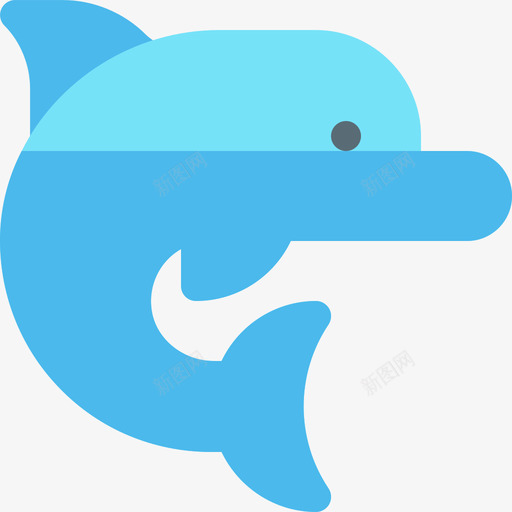 海豚海洋生物38扁平图标svg_新图网 https://ixintu.com 扁平 海洋生物38 海豚