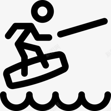 冲浪板绳子运动图标图标