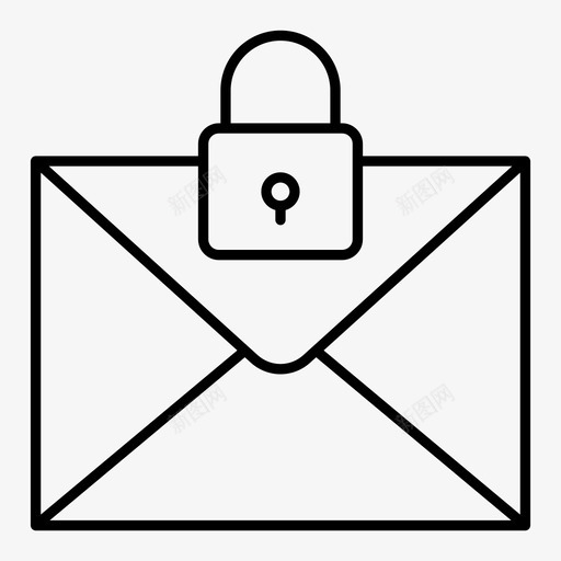 私人收件箱信件图标svg_新图网 https://ixintu.com 互联网安全线图标2019 保护 信件 收件箱 消息 私人 邮件