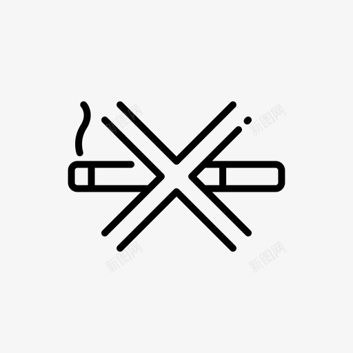禁止吸烟火车和铁路直线图标svg_新图网 https://ixintu.com 吸烟 火车 直线 禁止 铁路