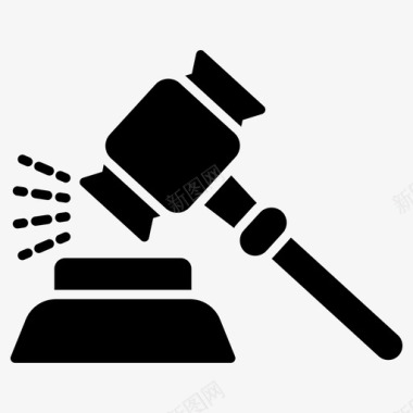 法律与秩序法官木槌司法符号图标图标