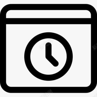 浏览器日期和时间9线性图标图标