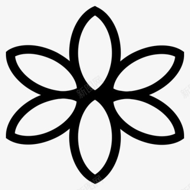 叶徽标轮廓花瓣图标图标