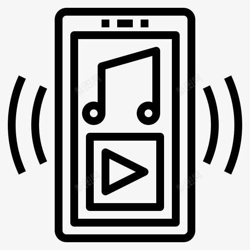 音乐播放器移动接口7线性图标svg_新图网 https://ixintu.com 接口 播放器 移动 线性 音乐