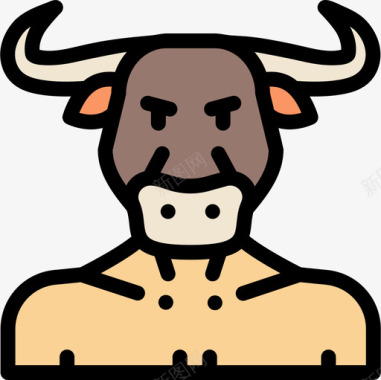 牛头怪神话2线性颜色图标图标