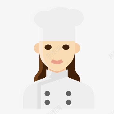 厨师职业女性2公寓图标图标