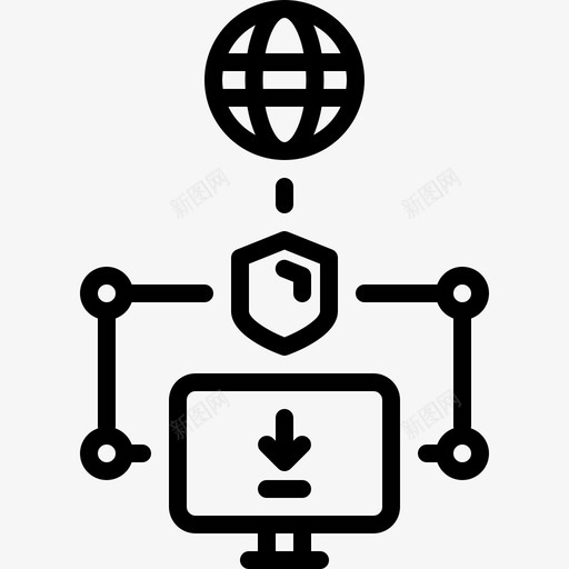 安全网站计算机图标svg_新图网 https://ixintu.com 下载 互联网 保护 安全 安全网 屏蔽 网站 计算机
