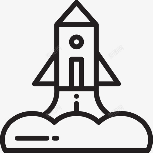 火箭创业新业务7直线型图标svg_新图网 https://ixintu.com 创业 新业务 火箭 直线 线型