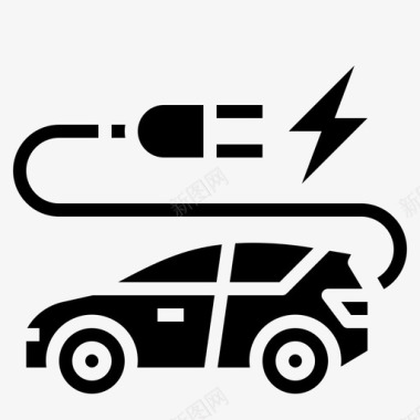 电动汽车充电器汽车车站图标图标