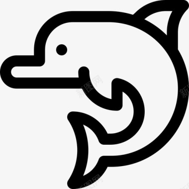 海豚海洋生物40直系图标图标