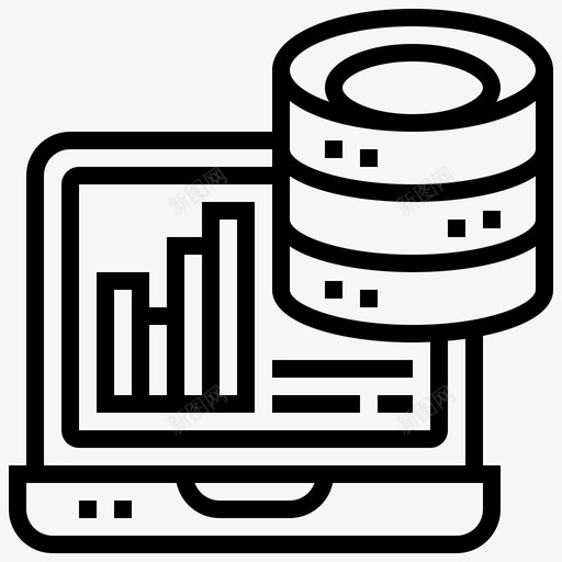 数据计算机数字图标svg_新图网 https://ixintu.com 信息 数字 数据 数据库 硬件 管理 线路 计算机