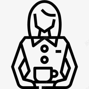 咖啡师咖啡店111线性图标图标