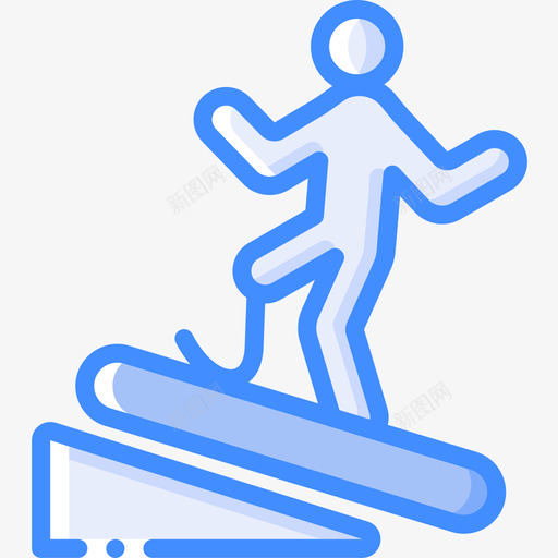 滑雪板无障碍运动蓝色图标svg_新图网 https://ixintu.com 无障碍 滑雪板 蓝色 运动