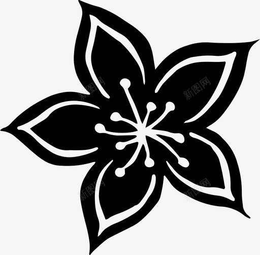 花卉环境手绘图标svg_新图网 https://ixintu.com 手绘 环境 自然 花卉