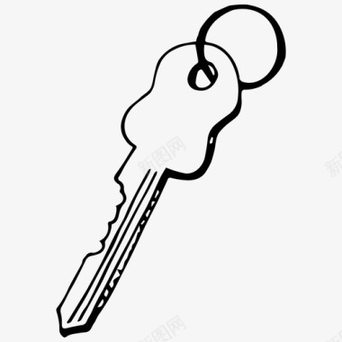 手绘钥匙锁密码图标图标