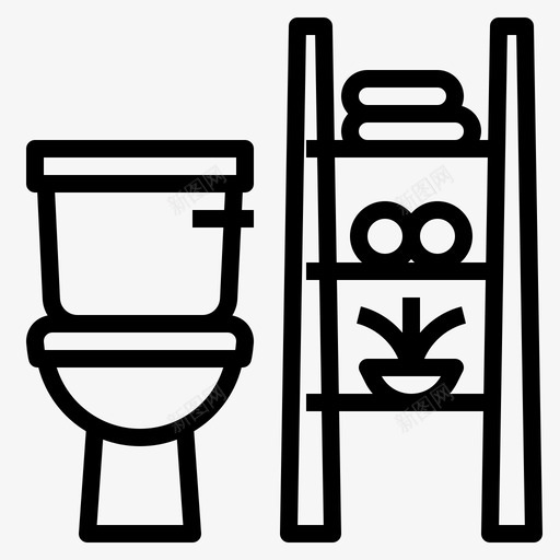 卫生间浴室家居用品图标svg_新图网 https://ixintu.com 卫生间 家居用品 家居装饰品 浴室