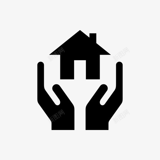 手和家家庭保险家庭保护图标svg_新图网 https://ixintu.com 家庭保护 家庭保险 房子 手和家