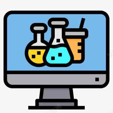 计算机化学35线性颜色图标图标