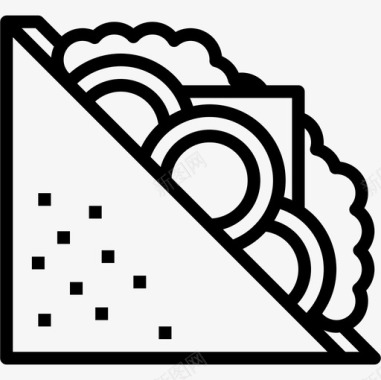 三明治食物124线性图标图标