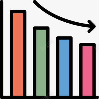 条形图图表和图表4线颜色图标图标