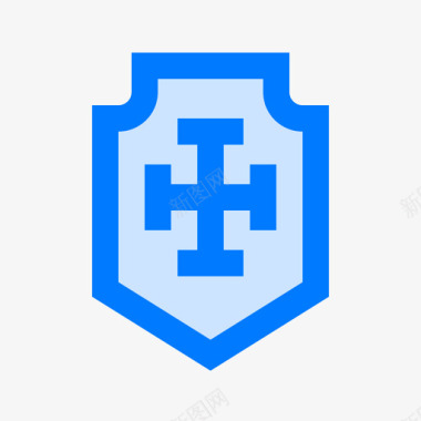 盾中世纪57蓝色图标图标