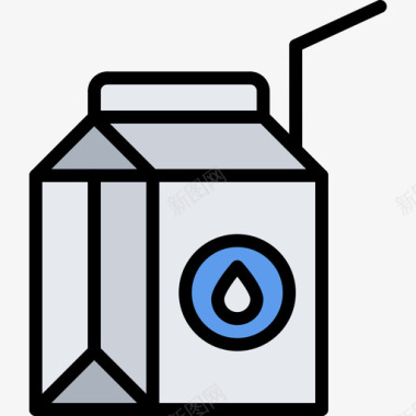 牛奶盒零食2彩色图标图标