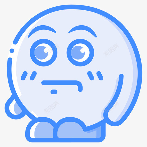 脸红表情人物1蓝色图标svg_新图网 https://ixintu.com 脸红 蓝色 表情人物1